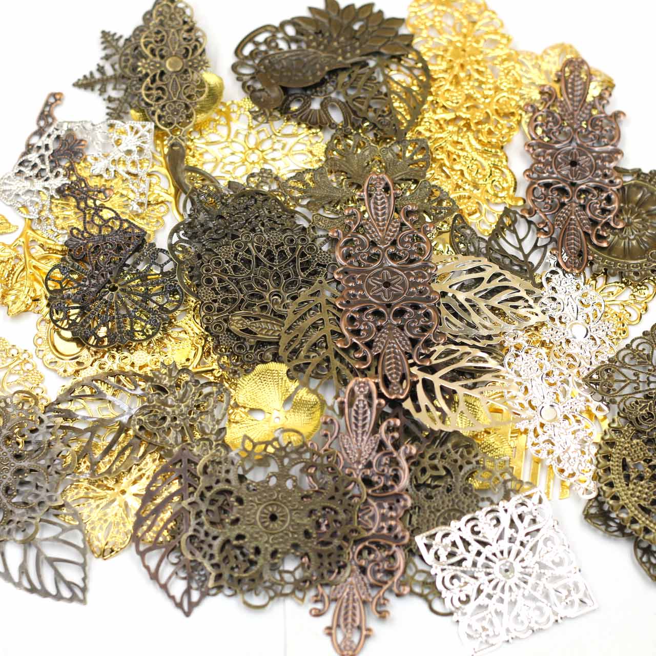 Embellishment Crafts - Hiasan Konektor Acak Campuran Segitiga Pola