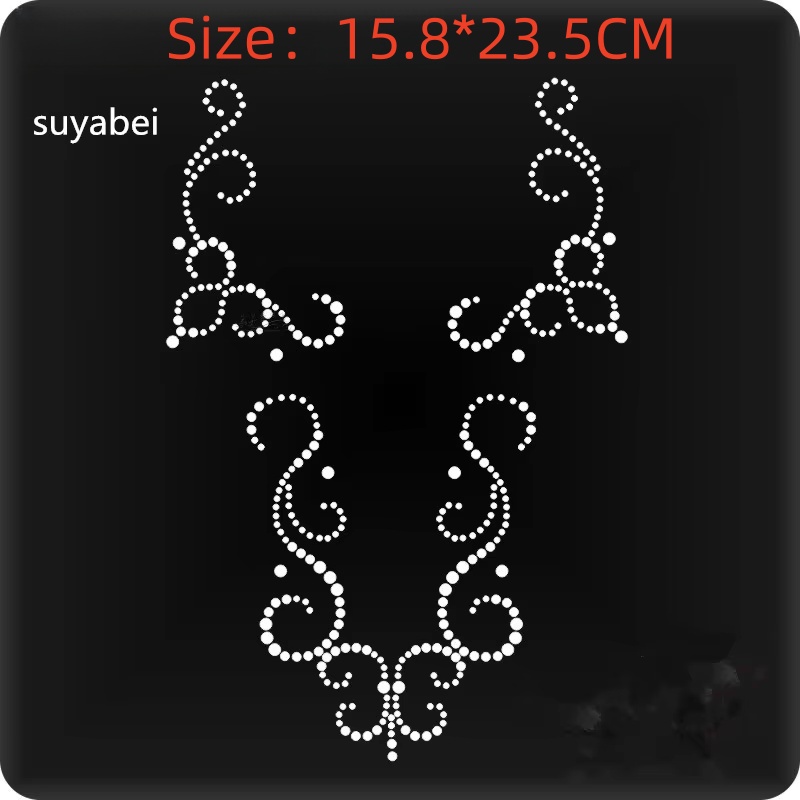 Hotfix Rhinestone Sheet - 2pc/lot Patch Bunga Berhias Rhinestone untuk