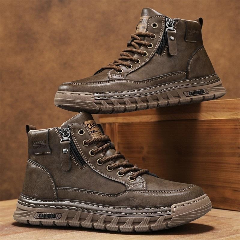 Guipure Lace Panel - Sepatu Bot Pergelangan Kaki Tinggi Kulit