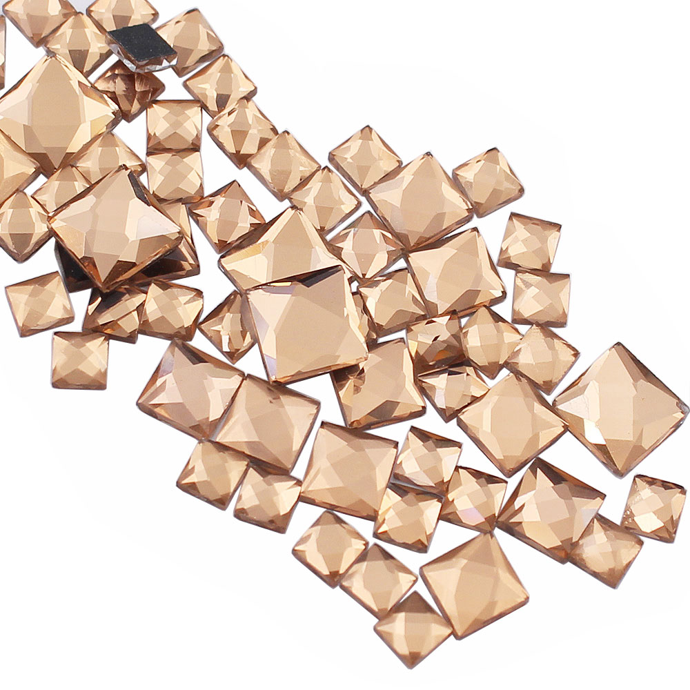 Hotfix Rhinestone Sheet - Rhinestone bentuk persegi 5mm 8mm 10mm,