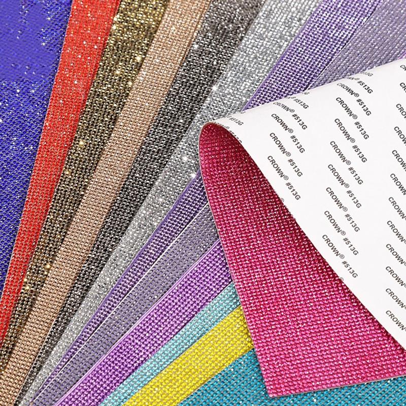 Hotfix Rhinestone Sheet - Stiker pita berlian imitasi, perekat DIY