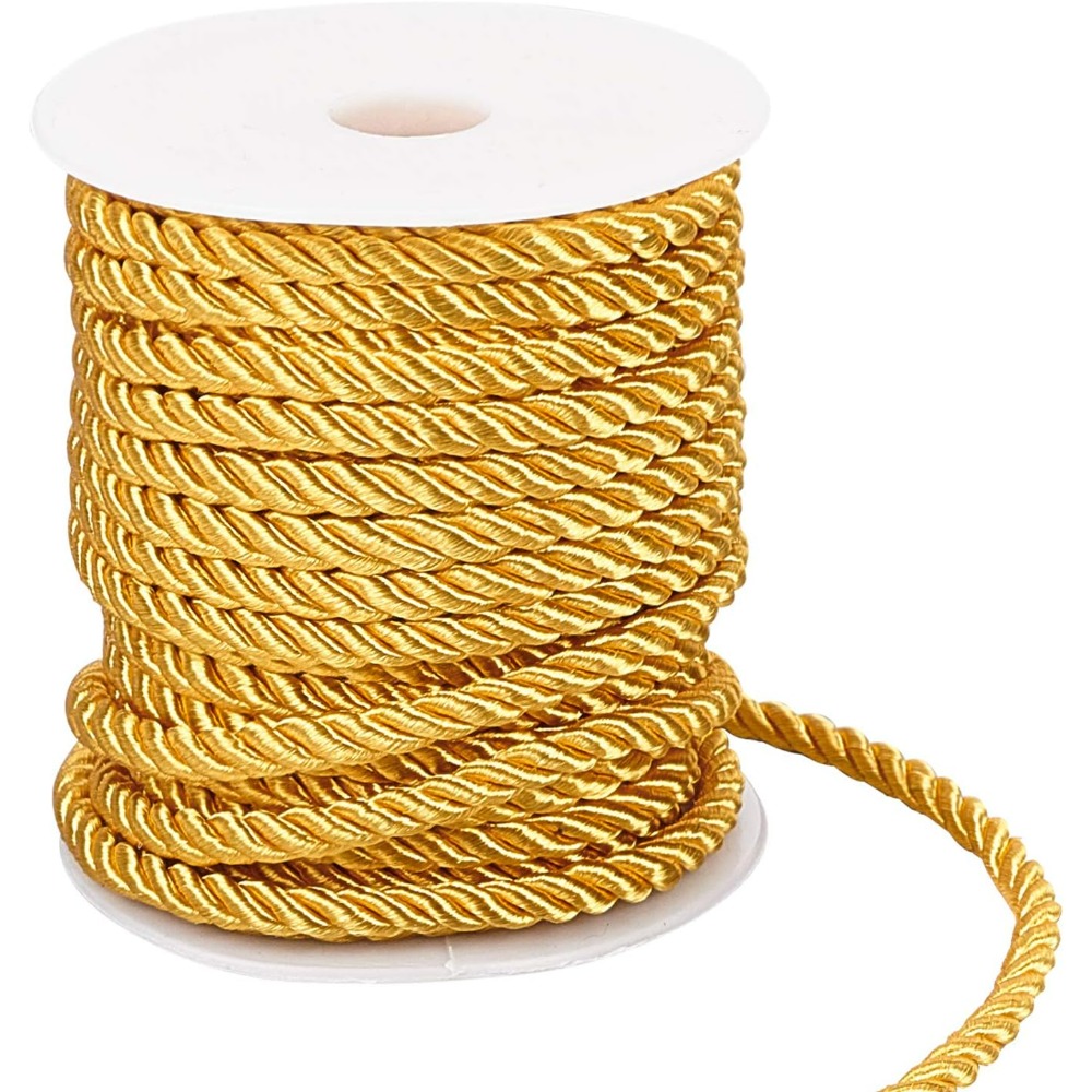 1 Roll 59 kaki kabel emas 5mm  - Cord Trim Twisted ulasan dan harga