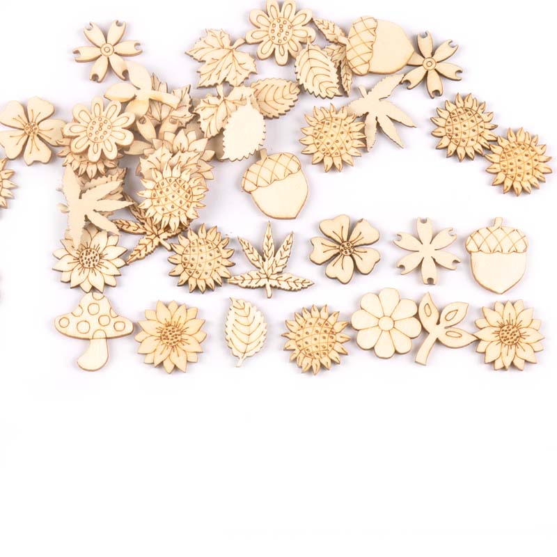 30 buah 25-30mm Aksesori kayu  - Embellishments For Scrapbooking ulasan dan harga