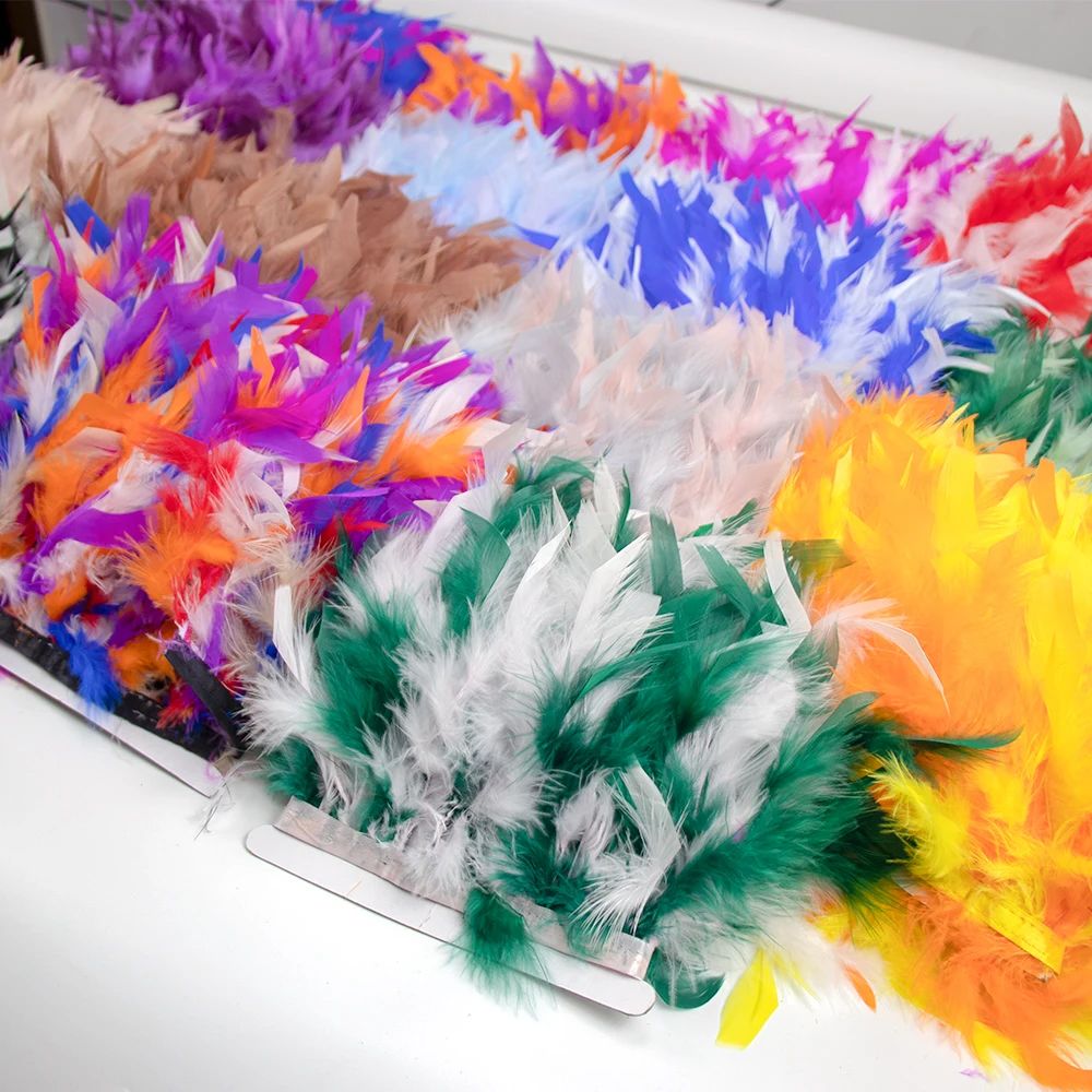 Pita Bulu Kalkun Dua Warna 1M  - Feather Trim Marabou ulasan dan harga