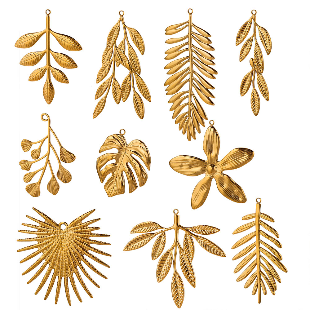 5 Buah Liontin Bunga Daun Besa - Embellishment Crafts ulasan dan harga