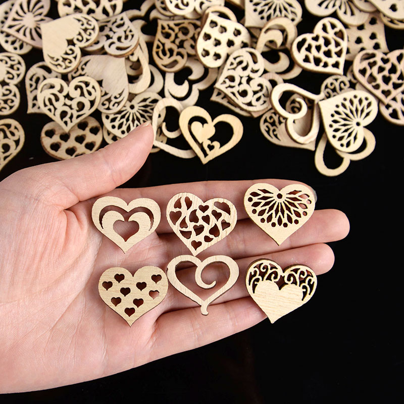 100 buah pola hati berongga ke - Embellishments For Scrapbooking ulasan dan harga