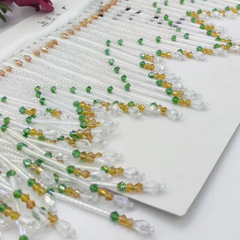 Tabung Kaca Pinggiran Rumbai 1 - Beaded Trim Fringe ulasan dan harga