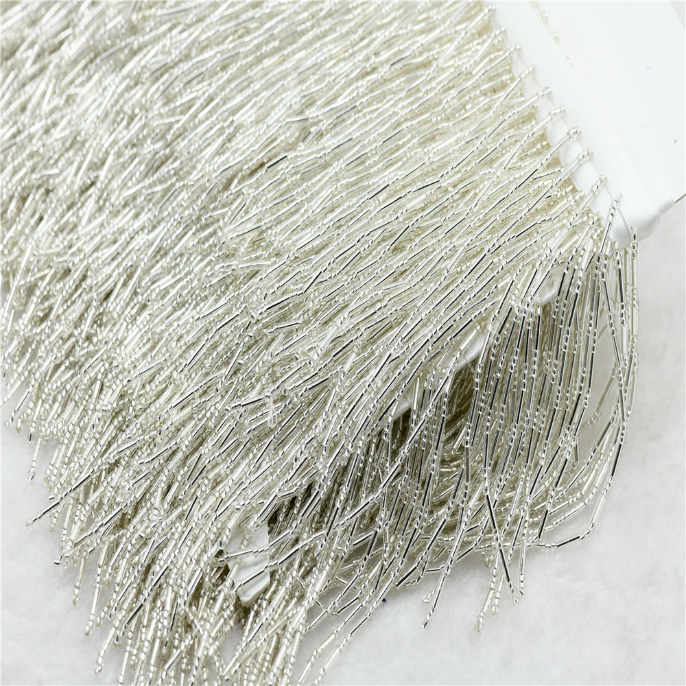 Rumbai manik-manik kaca lebar  - Beaded Trim Fringe ulasan dan harga
